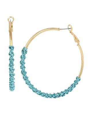 Steve Madden Hoop Magic Teal Twist Earrings Teal