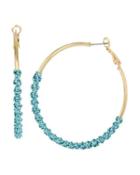 Steve Madden Hoop Magic Teal Twist Earrings Teal