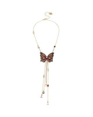 Steve Madden Butterfly Blitz Y Necklace Pink