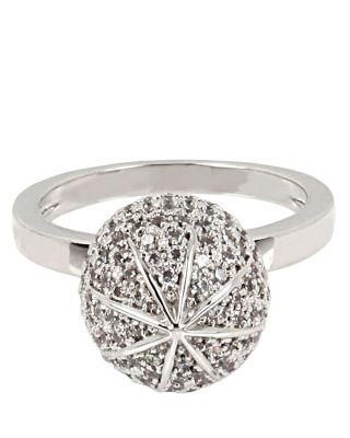 Steve Madden Betsey Blue Pave Ball Ring Set Crystal