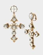 Betseyjohnson Rockin Riches Cross Clip Earrings Crystal