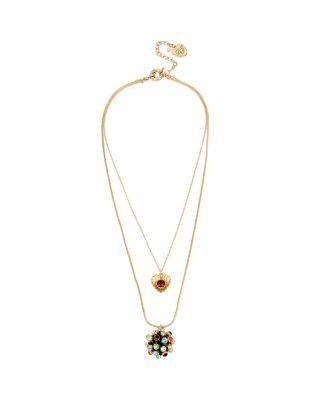 Steve Madden Lucky Charms Double Pendant Multi