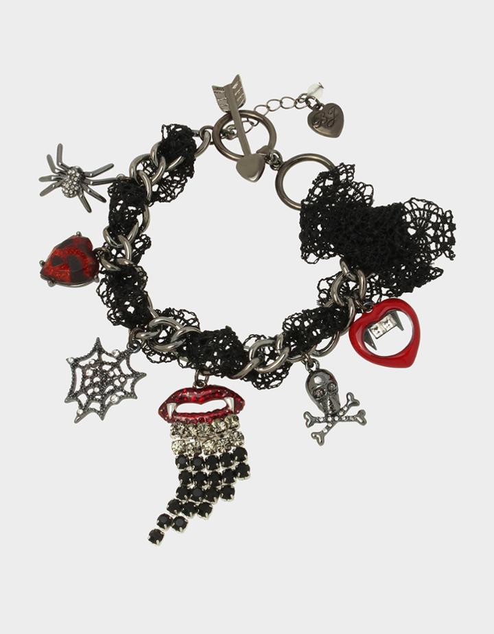Betseyjohnson Glampire Charm Statement Bracelet Red