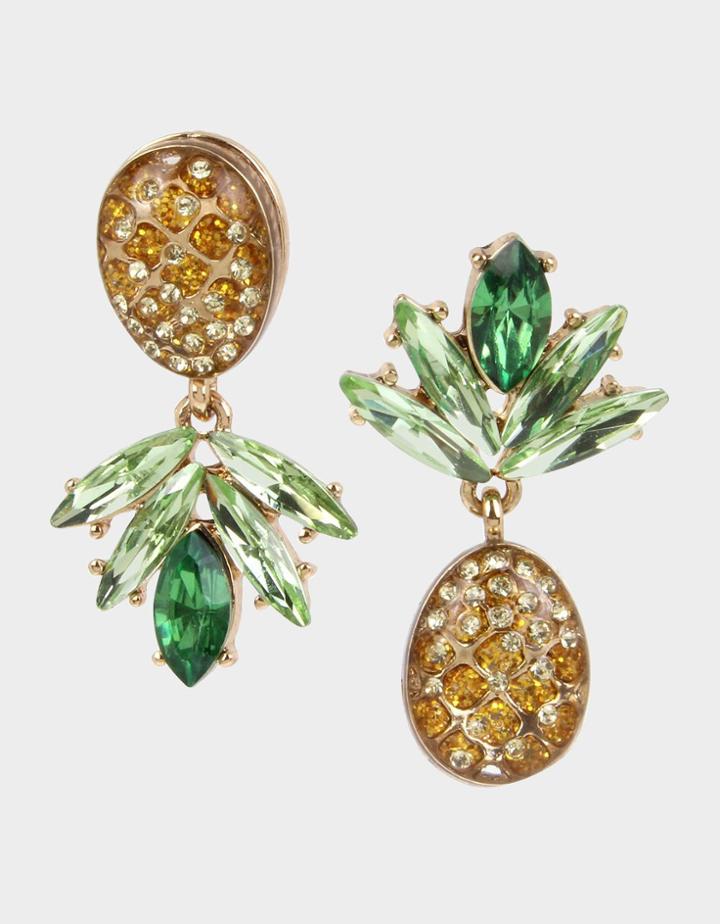 Betseyjohnson Summer Picnic Pineapple Drop Earrings Yellow