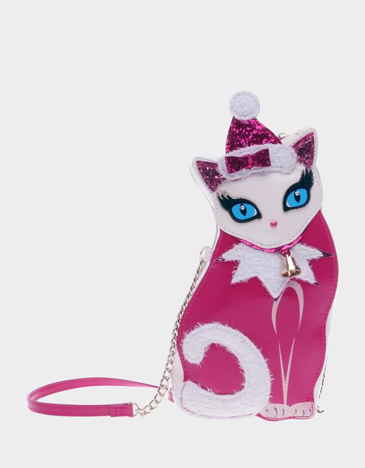 Betseyjohnson Kitsch Holiday Kitty Crossbody Pink Multi