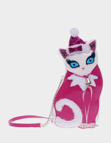 Betseyjohnson Kitsch Holiday Kitty Crossbody Pink Multi