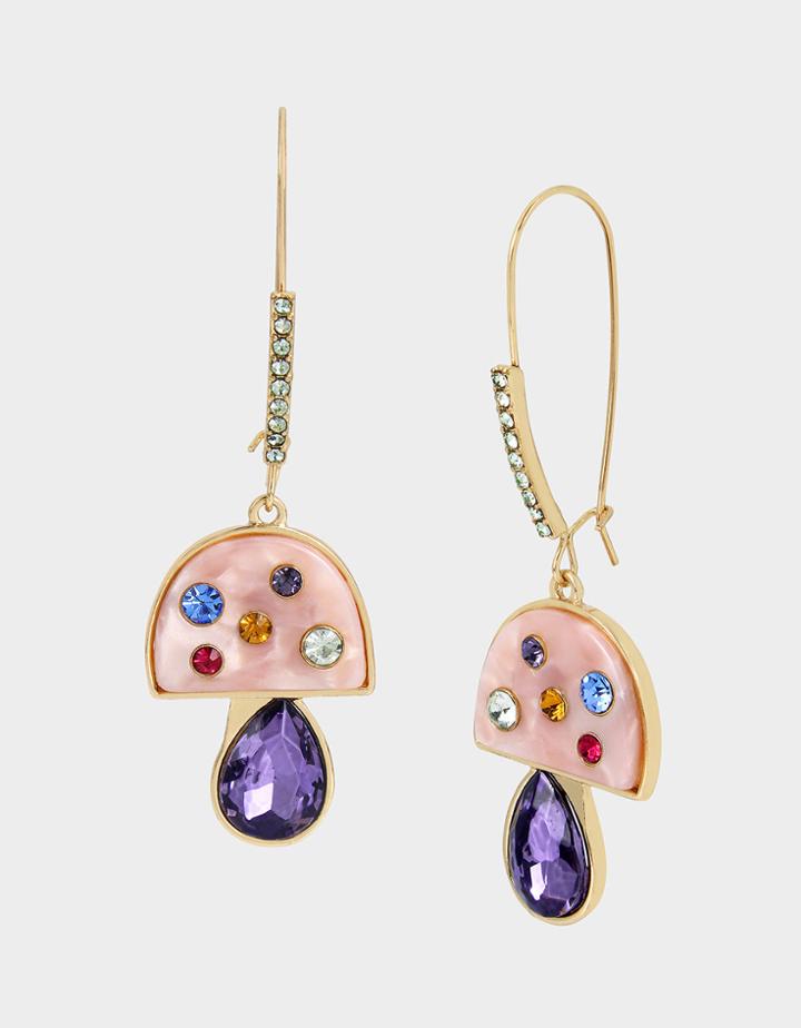 Betseyjohnson Enchanted Mushroom Earrings Pastel Multi