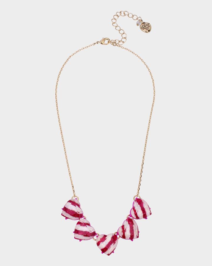 Betseyjohnson Pink Xmas Peppermint Necklace Fuschia Fab