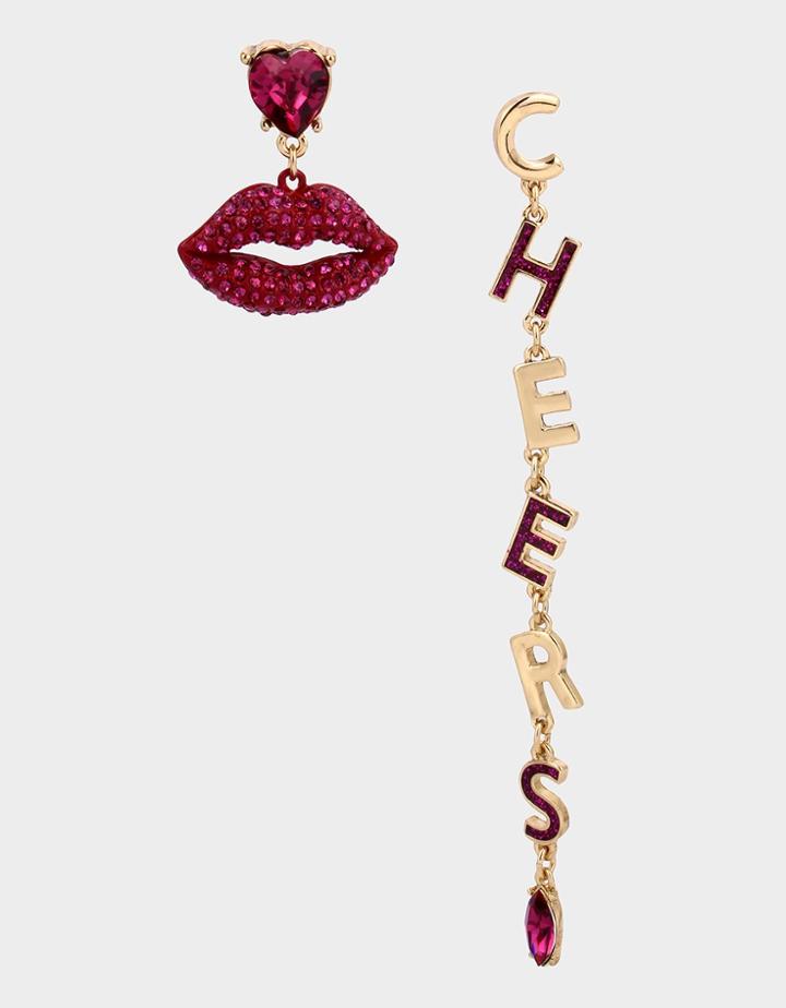 Betseyjohnson Cheers Kiss Mismatch Earrings Multi