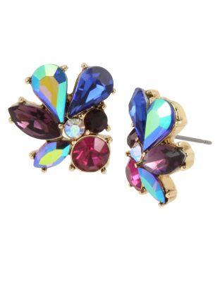Steve Madden Butterfly Blitz Cluster Stud Earrings Multi