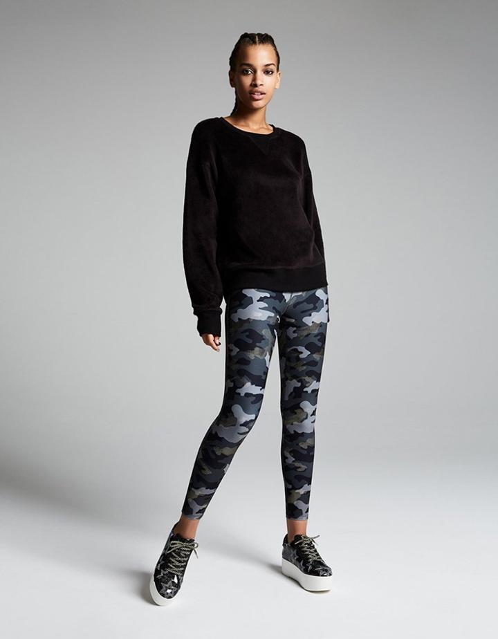 Betseyjohnson Metallic Camo High Rise Ankle Legging Black