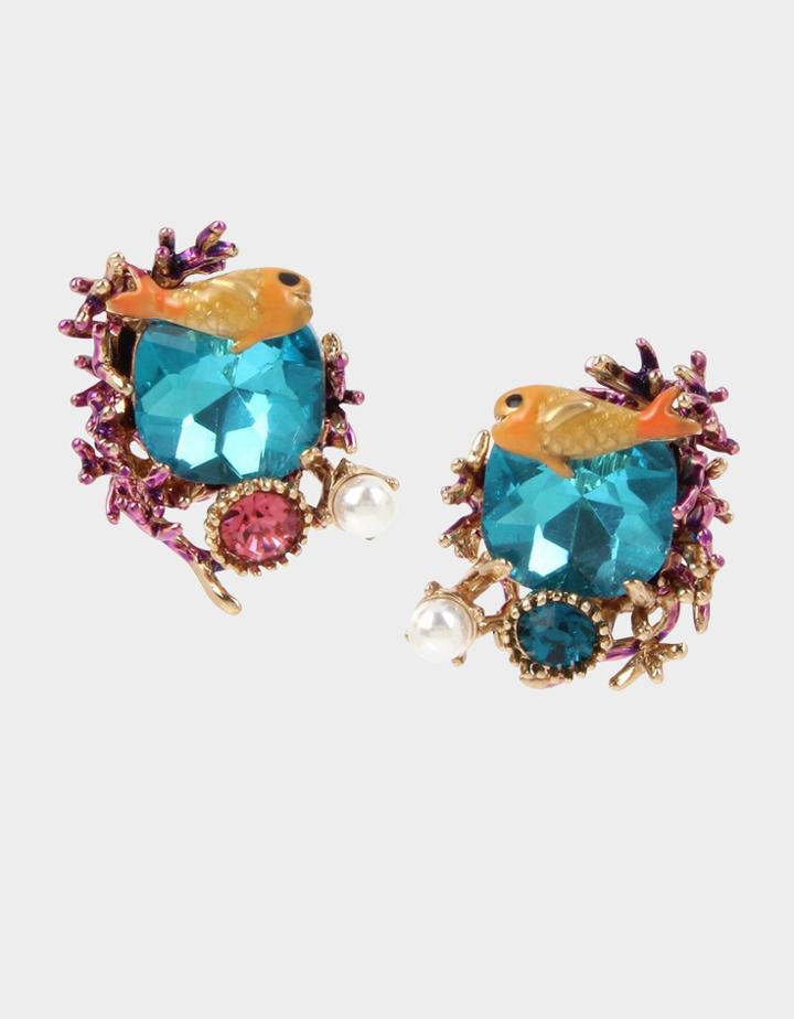 Betseyjohnson Festival Mermaid Cluster Earrings Multi