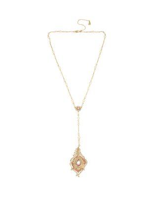 Steve Madden Betsey Blue Tickled Pink Peacock Y Necklace Pink