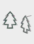 Betseyjohnson Cz Capsule Open Tree Studs Green