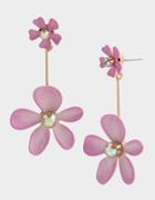 Betseyjohnson Exotic Floral Flower Front Back Earrings Pink