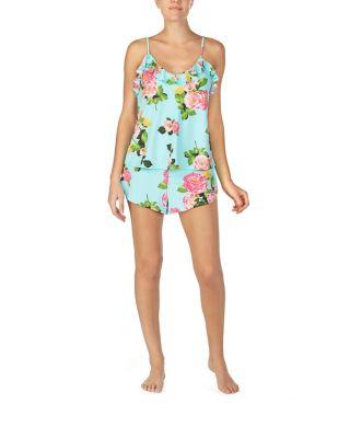 Steve Madden For The Frill Of It Slinky Short Set Floral