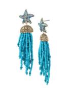 Steve Madden Crabby Couture Starfish Tassel Earrings Blue