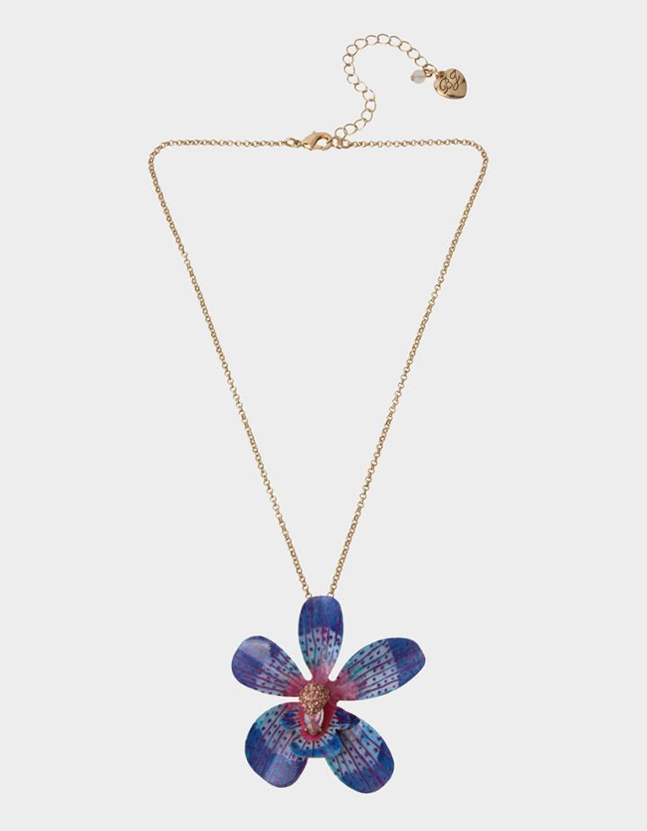 Betseyjohnson Welcome To The Jungle Orchid Pendant Blue