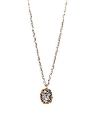 Steve Madden Throwback To Vintage Stone Necklace Metallic