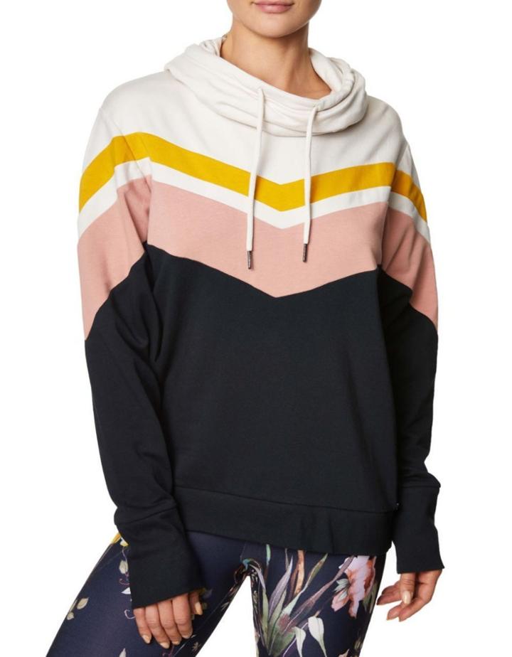 Betseyjohnson Chevron Colorblock Hoodie Black