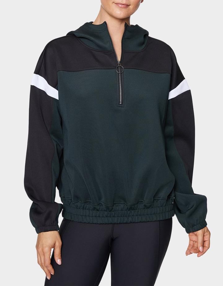 Betseyjohnson Colorblocked Half Zip Pullover Green Multi