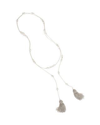 Steve Madden Betsey Blue Jazz Tassel Necklace Crystal