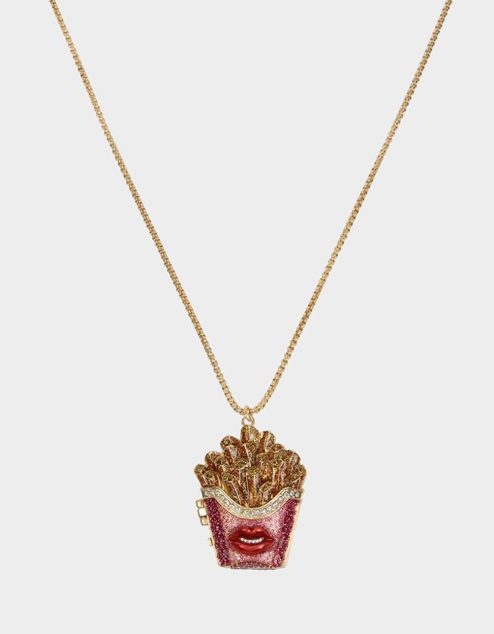 Betseyjohnson Snack Attack Fries Long Pendant Pink