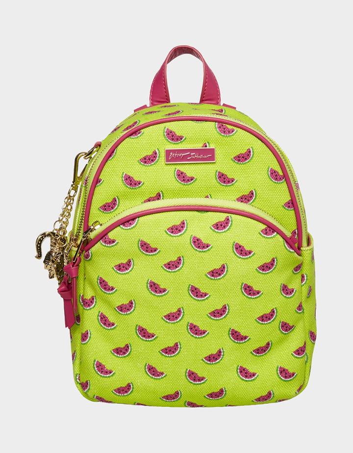 Betseyjohnson Forbibben Fruit Canvas Backpack Green