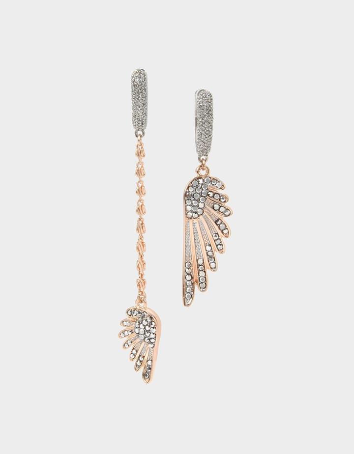 Betseyjohnson Get Your Wings Mismatch Earrings Crystal