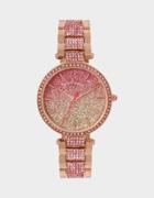 Betseyjohnson Glitter Fire Link Watch Rose Gold