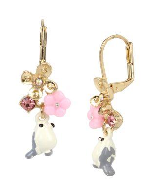 Steve Madden Marie Antoinette White Bird Drop Earring White