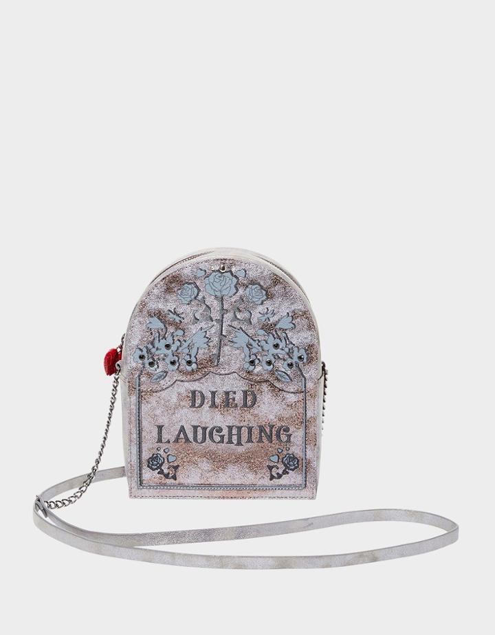 Betseyjohnson Kitsch Tomb Much Fun Crossbody Grey