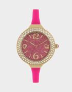 Betseyjohnson Dainty Silicone Strap Watch Pink