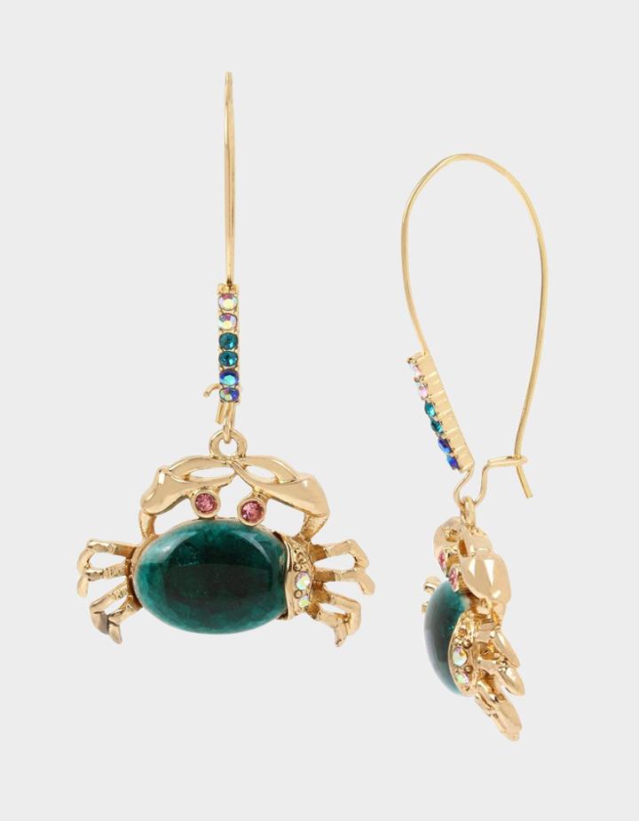 Betseyjohnson Festival Mermaid Crab Hook Earrings Teal