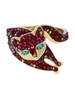 Steve Madden Just Kitten Around Cat Hinge Bangle Fuchsia