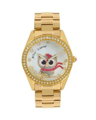 Steve Madden Cuddly Owl Watch Gold