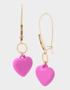 Betseyjohnson Nostalgic Pop Heart Hook Earrings Pink