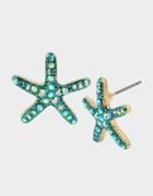 Betseyjohnson Festival Mermaid Starfish Stud Earrings Blue
