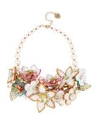 Steve Madden Flat Out Floral Statement Necklace Multi