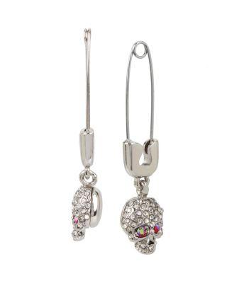 Steve Madden Duchess Of Betseyville Safety Pin Earrings Pink