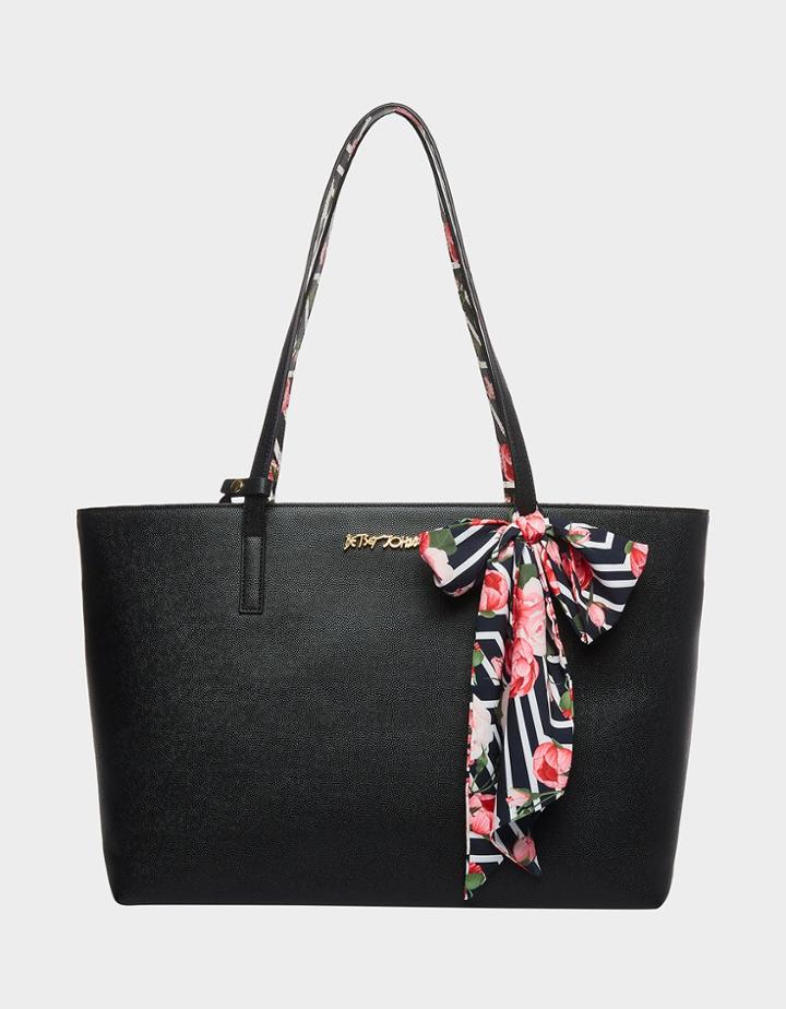 Betseyjohnson Xox Betsey Tote With Scarf Black Multi
