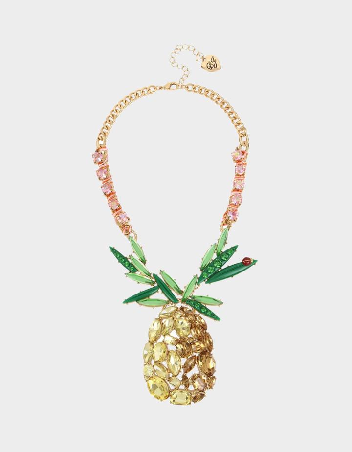 Betseyjohnson Summer Picnic Pineapple Pendant Yellow
