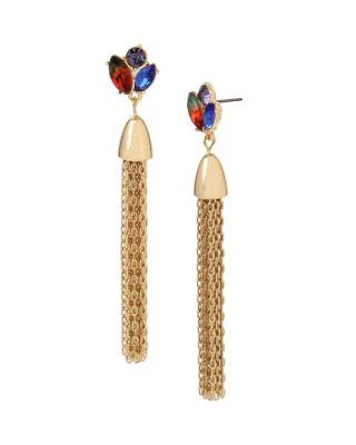 Steve Madden Shake It Off Tassel Earrings Multi