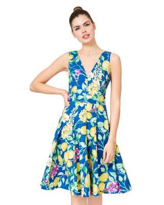 Steve Madden Making Lemonade Sundress Blue/yellow