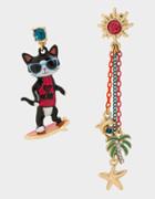 Betseyjohnson Catch The Wave Cat Mismatch Earrings Multi