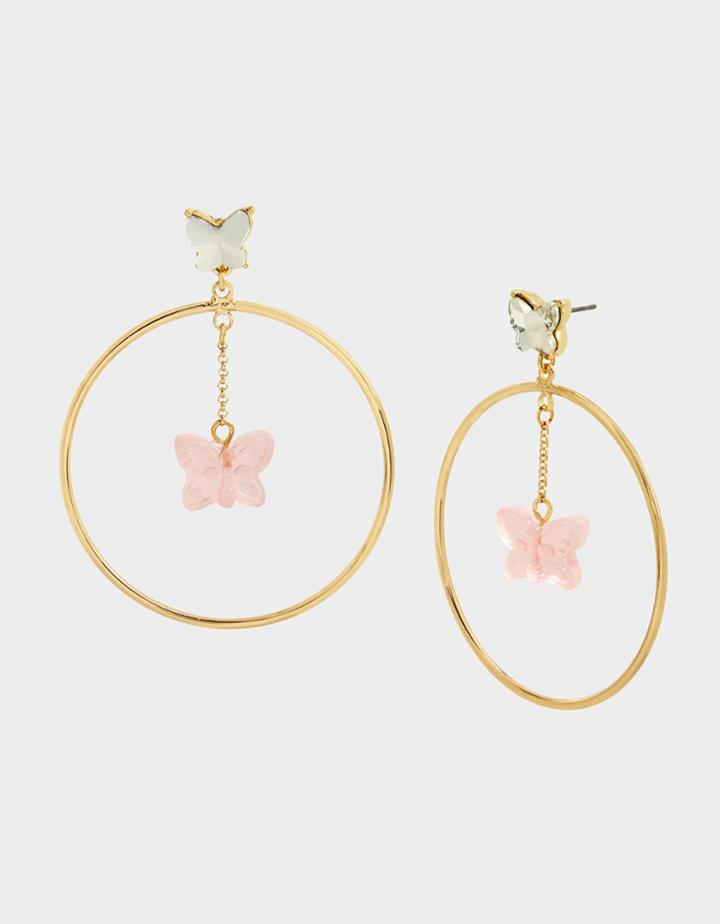 Betseyjohnson Gummy Butterfly Orbital Earrings Pink