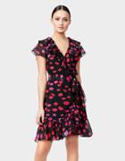 Betseyjohnson French Kisses Lace Up Dress Red Multi