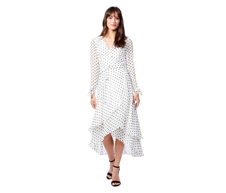 Betseyjohnson Crazy For Dots Wrap Dress Ivory