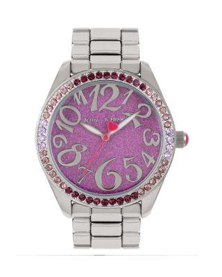 Steve Madden Purple Crystals Watch Purple