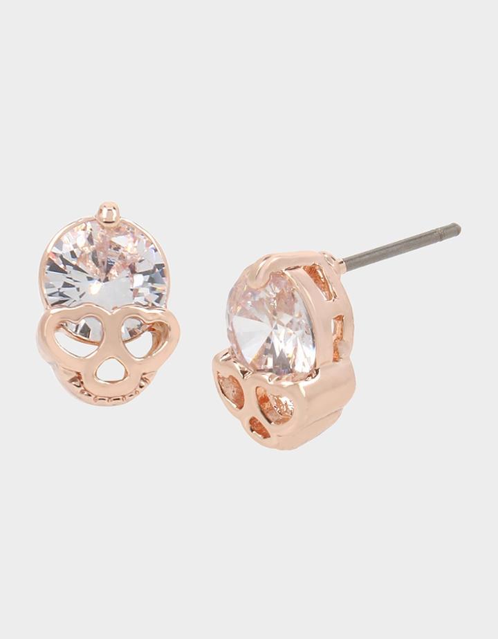 Betseyjohnson Boo Capsule Cz Skull Studs Crystal